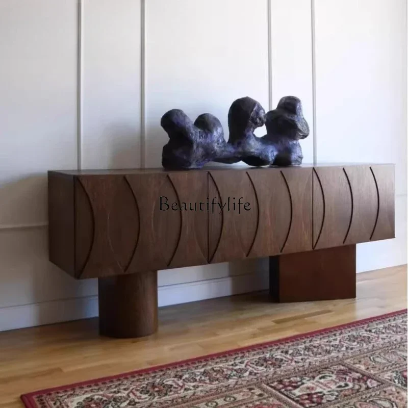

ld 30Italian minimalist and creative walnut color dining side cabinet