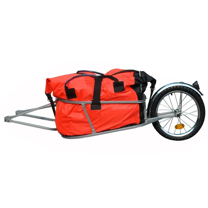 Bicycle luggage trailer single wheel rear pull shopping cycling trailer with cargo bag unicycle