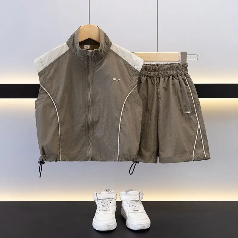 

Children Summer Fashion Clothes Suit Kids Boy Girl Solid Color Hood T-Shirt Shorts 2Pcs/set Baby Toddler Infant Sportswear 1-9 Y