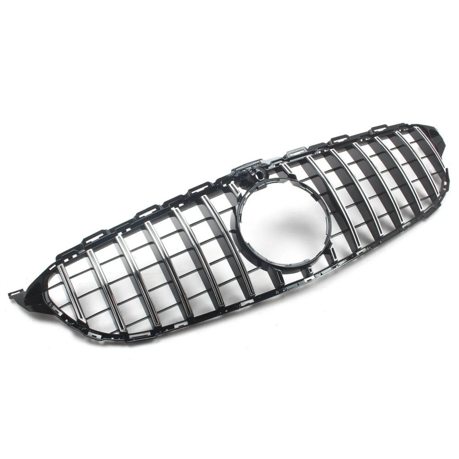 GT R Style Front Bumper Grille Grill With Cam era Hole For Merc edes-Be nz C-Class W205 C63 C63S C180 C200 2015~2018 Racing Gril