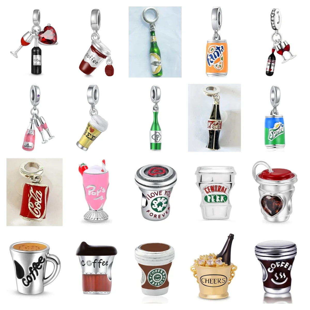 

Новый рождественский кулон из стерлингового серебра 925 пробы, очаровательная чашка для вина, бусина для напитков, подходит для оригинального браслета, сделай сам, изготовление ювелирных изделий, подарок для женщин