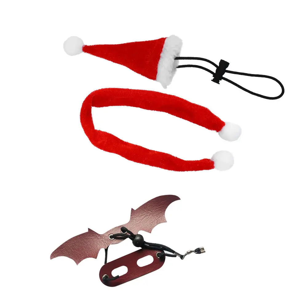 

1Set Reptile Pet Leash Lizard Costume Christmas Hat Decor Traction Rope Outdoor Walking Xmas Supplies Lizard Hat