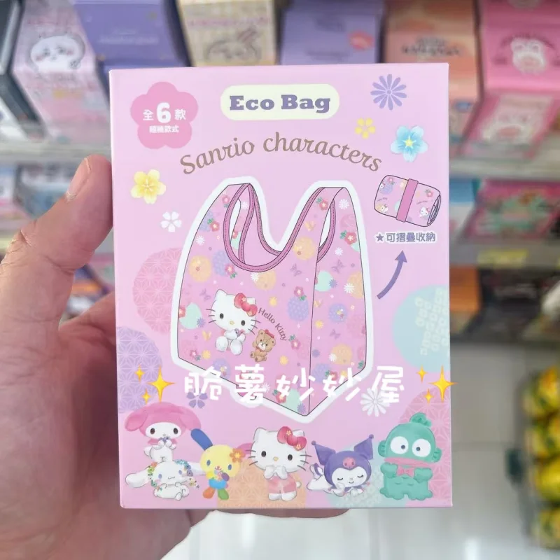 

Sanrio Eco Friendly Tote Bag Series Blind Box 45th Anniversary Authentic My Melody Hello Kitty Kuromi Bag Portable For Shopping