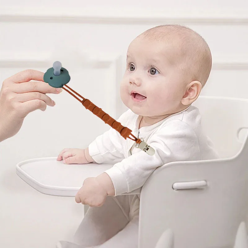 

Children's pacifier chain, children's anti loss and anti drop chain, newborn macaron handmade beaded beech wood chain