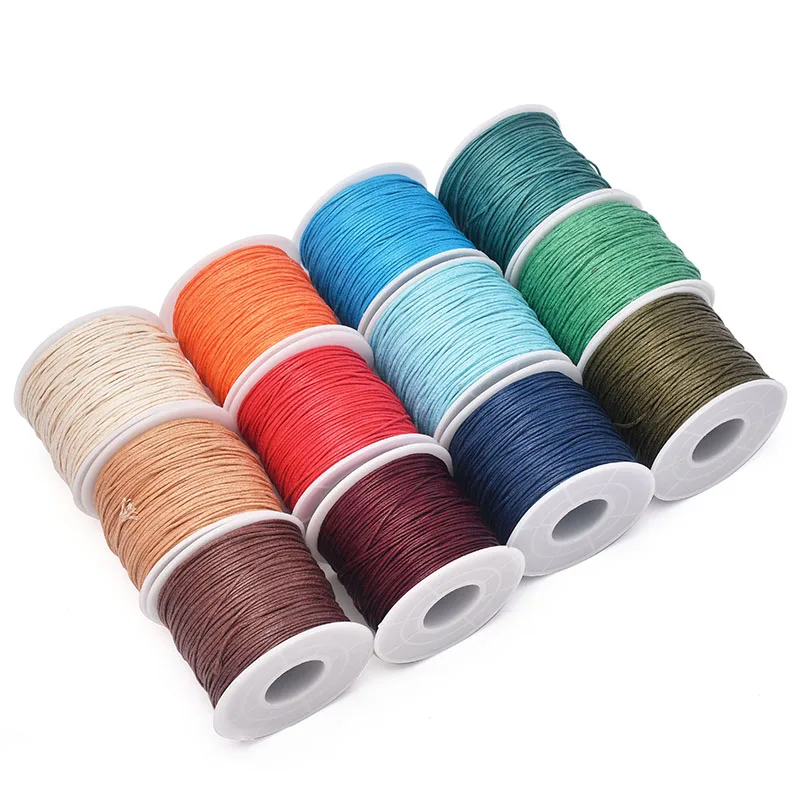 24m 1mm Waxed Cotton Cord For Beading Craft DIY Bracelet Necklace Braided String Thread Jewelry Findings Making