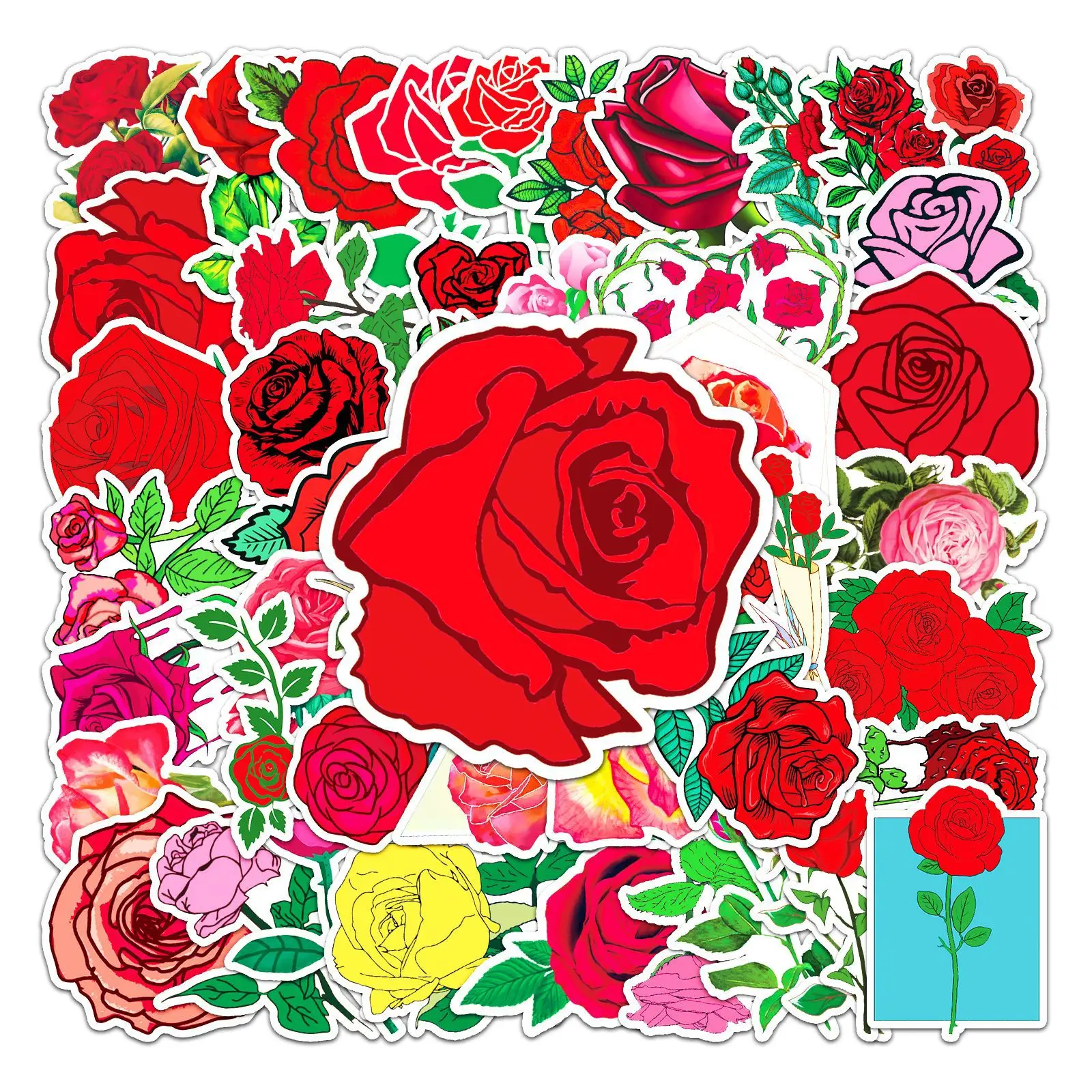 Rose Stationary Sticker Flower Scrapbooking