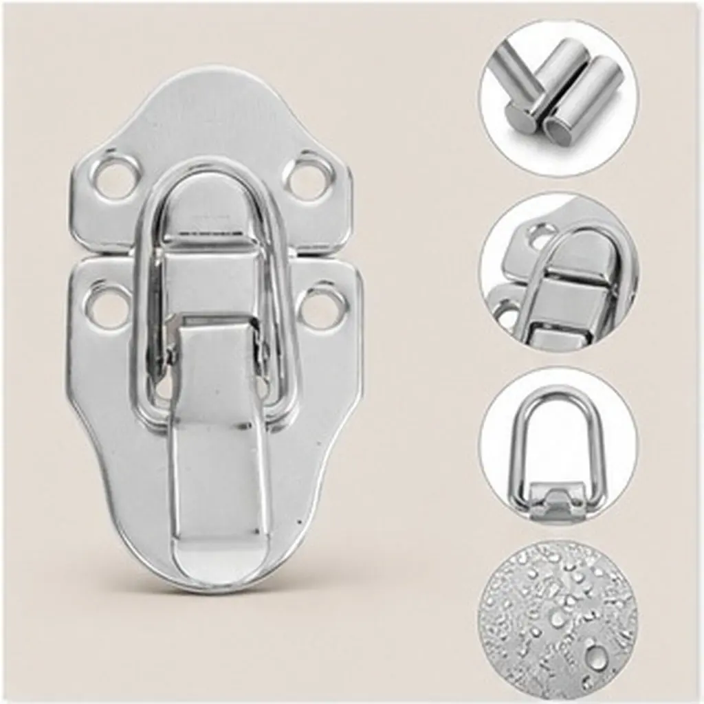 10Pcs Box Latch Iron Toggle Clamp Spring Loaded Lock Secure Closure for Toolboxes Cabinets Packaging Boxes Furniture Hardware