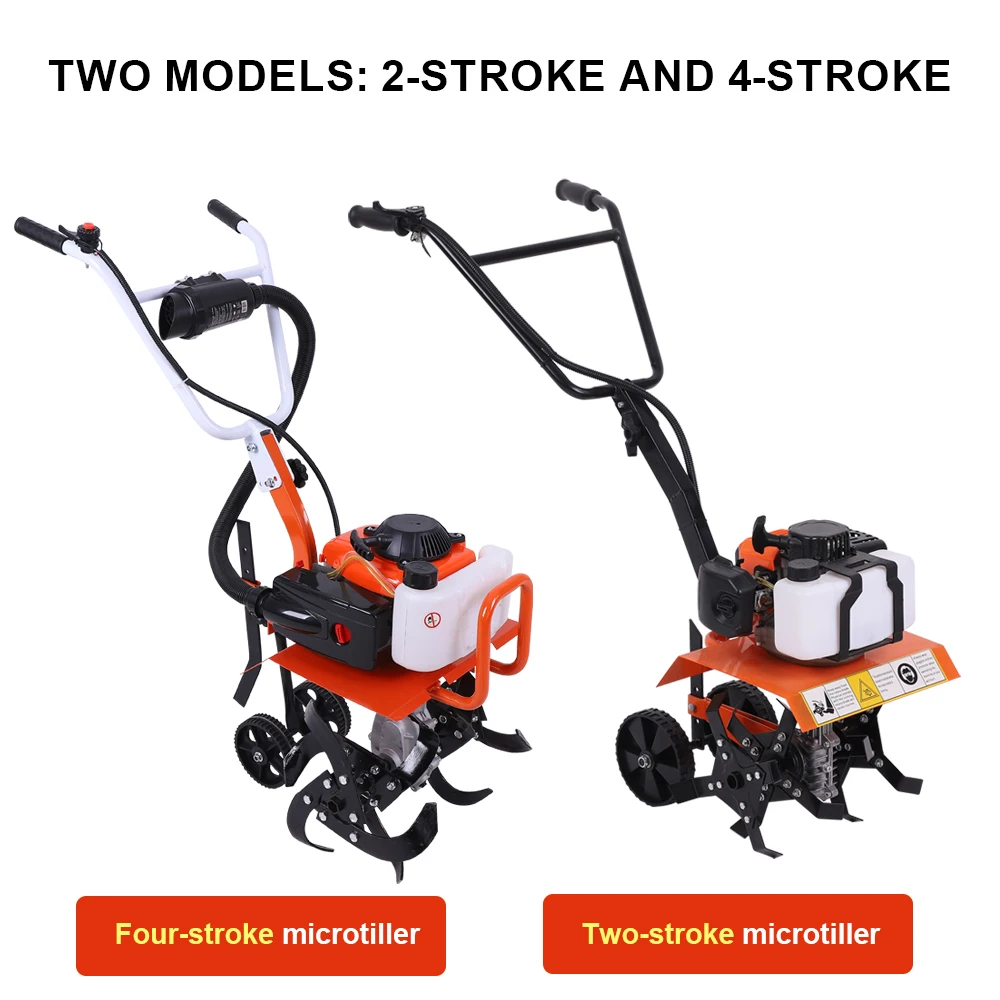 2 Stroke/4 Stroke Cultivator Gasoline Cultivator Mini Tiller Multi-function Rotary Tiller Machinery Agricultural Garden Tools