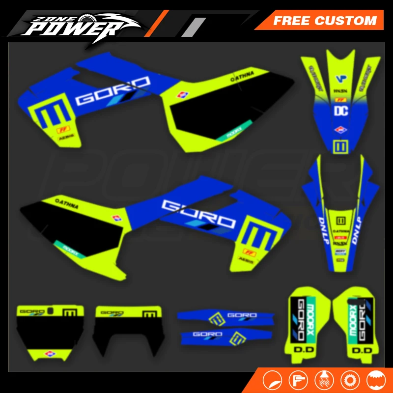 Powerzone Motorcycle Graphics Decals Sticker Kit for Husqvarna TE FE 2017 2018 2019 TC FC 150 200 250 300 350 400 450  16-18 81