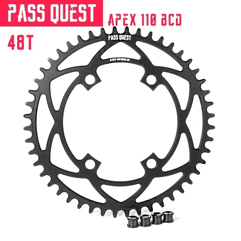 PASS QUEST 110BCD kettingblad voor Sram Apex kettingbladen racefiets 36/38/40/42/44/46/48/50/52T 110BCD Smalle Grove Kettingwiel - afbeelding 1