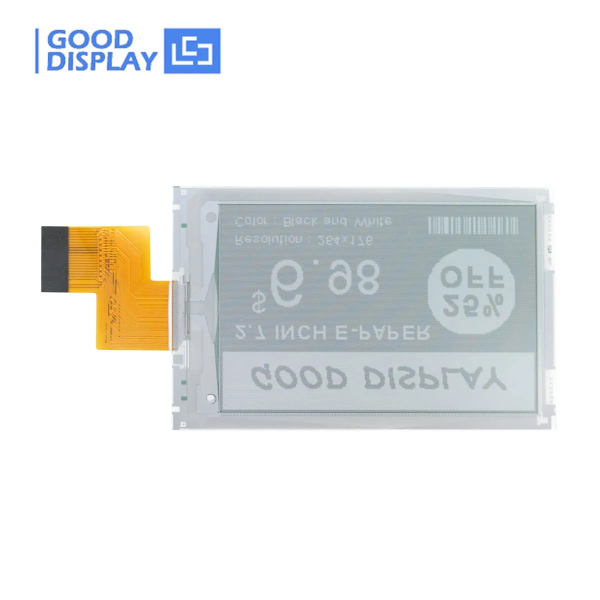 Display per inchiostro E con risoluzione 264x176 per carta elettronica da 2,7 pollici Comunicante tramite interfaccia SPI, GDEY027T91