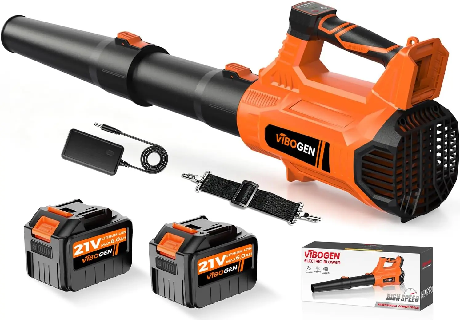 Electric Leaf Blower Cordless 21V with 2x6.0Ah Batteries & Charger | 5 Speed Modes Super Blowers for Lawn Care Car Drying Patio
