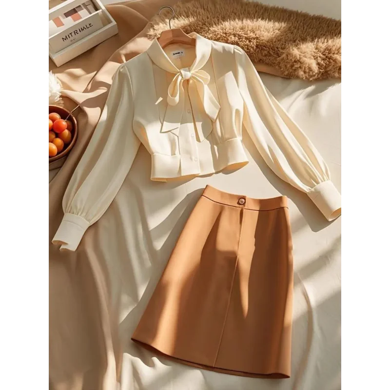 

Ранняя осень, французские короткие топы для женщин, повседневные модные рубашки с длинными рукавами для поездок на работу