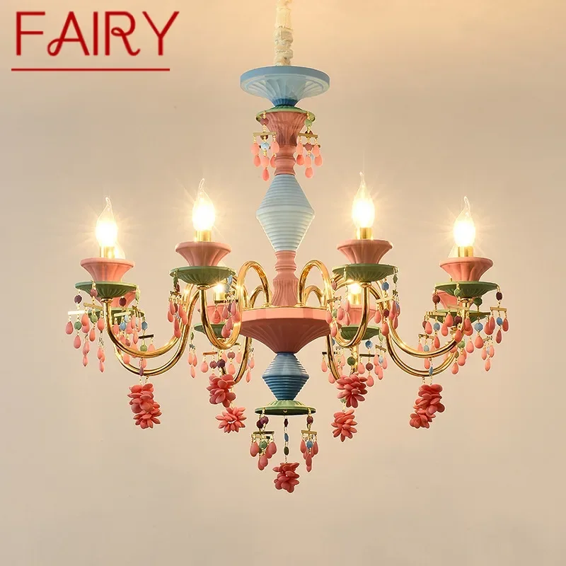 FAIRY Modern Color Crystal Pendent Lamp French Luxury Art Living Room Restaurant Bedroom Girl's Room Children's Room Chandelier