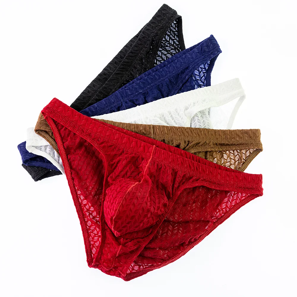

Mens Underwear Pouch Convex Men's Quick Dry Lace Briefs Lace Men Sexy Transparent See Through Sissy Personalized Jockstrap