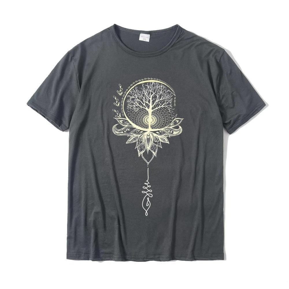 Best Selling Fashion New Mandala Lotus Unalome Tree of Life T-Shirt Cotton Family Tops Shirts Discount Men's T Shirts Printed On - Image 5