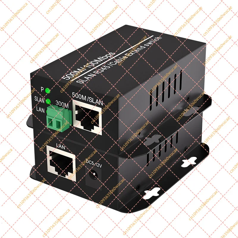 PoE Powered Fast Ethernet Extender, IP over CAT6 Converter for CCTV Camera (Up to 500m)