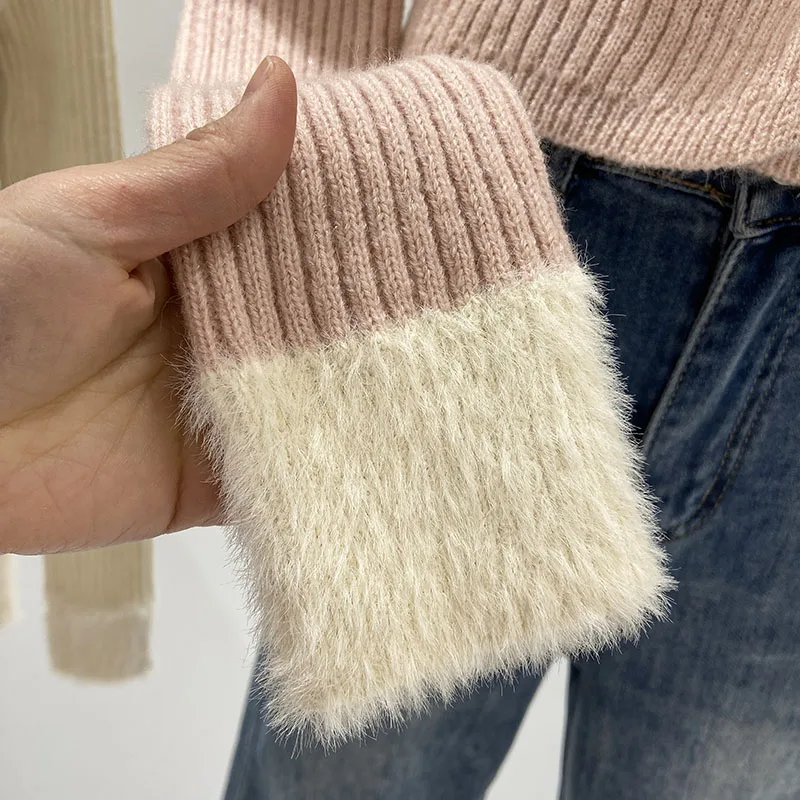 High Quality Women Winter New Sweet Cute Double-Breasted Short Section Long-Sleeved Knitted Cardigan Sweater Top