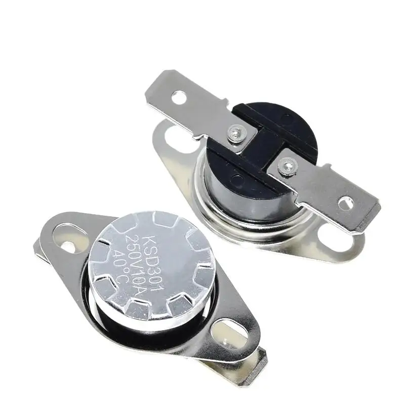 5pcs   KSD301 250V 10A Normally Closed NC Thermostat Temperature Thermal Control Switch DegC 40C-190C For Arduino