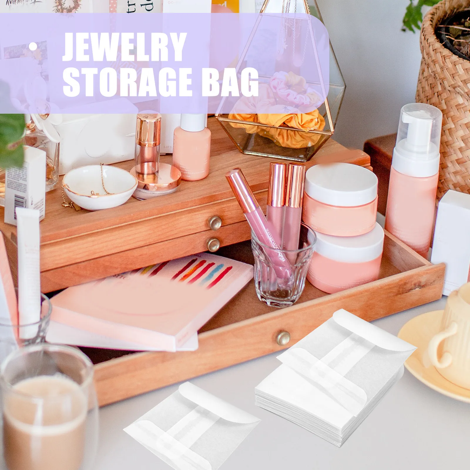 

30 шт. водонепроницаемых пакетов для хранения ювелирных изделий, полупрозрачные бумажные пакеты-органайзеры для упаковки серег, колец, ожерелий для малого бизнеса