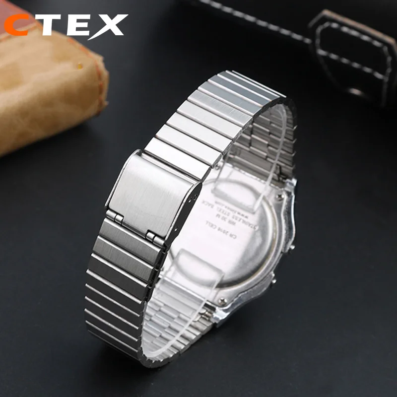 Stainless Steel Watchband 18mm For Casio A158 / A159 / A168 /A169 /B650 /AQ230 a168w/A158W MRW200/AEQ-110 Metal Bracelet Strap