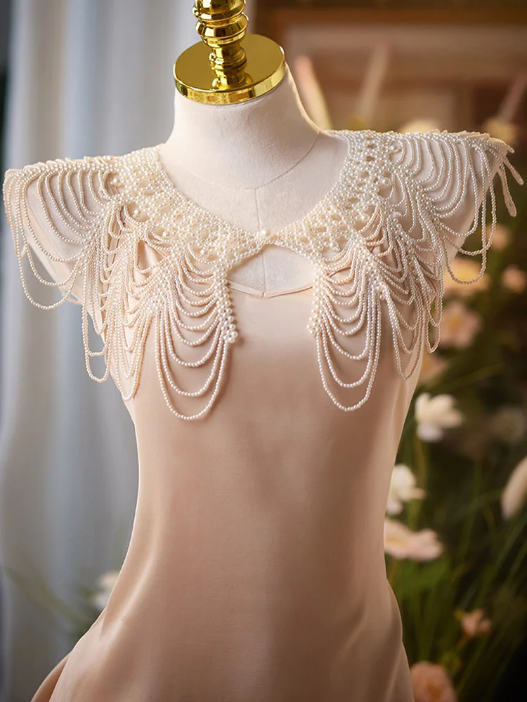 中国風手作り重刺繍チャイナドレスショール漢服アウター装飾タッセルカーテン女性のファッションアクセサリー