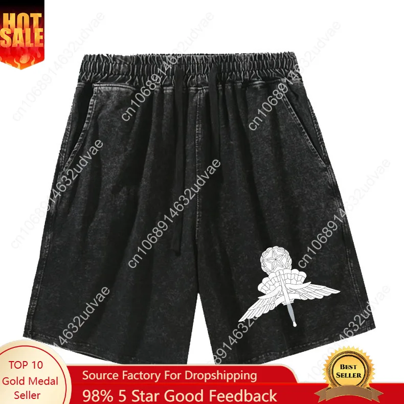 

Master Military Freefall Parachutist Badge Shorts Man Woman Teenager Retro Short Pants Vintage Elastic Shorts Customized Pant