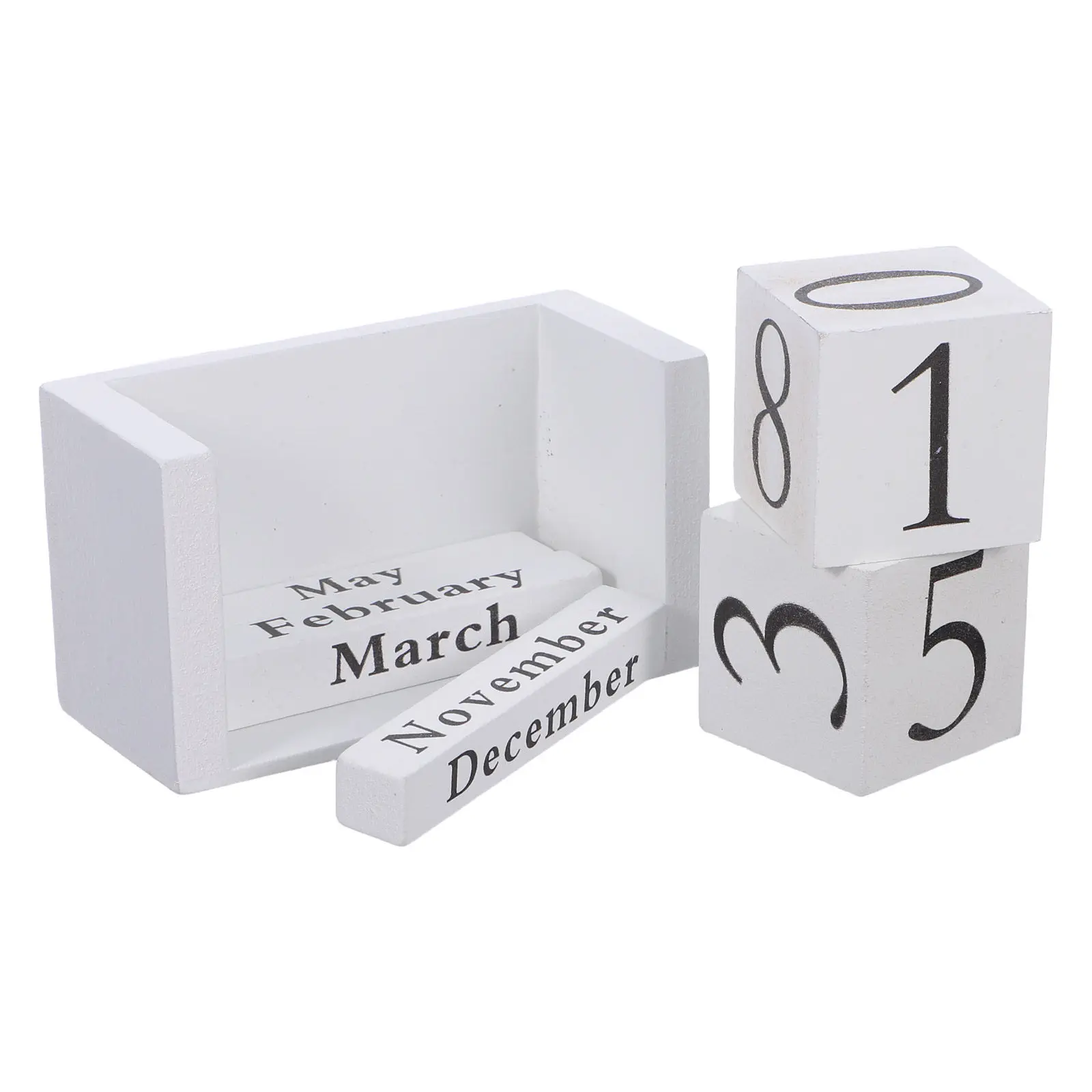 

Винтажный деревянный вечный настольный календарь с регулируемым отображением даты и месяца, многоразовый деревянный календарь-кубик, ретро-блоки для рабочего стола