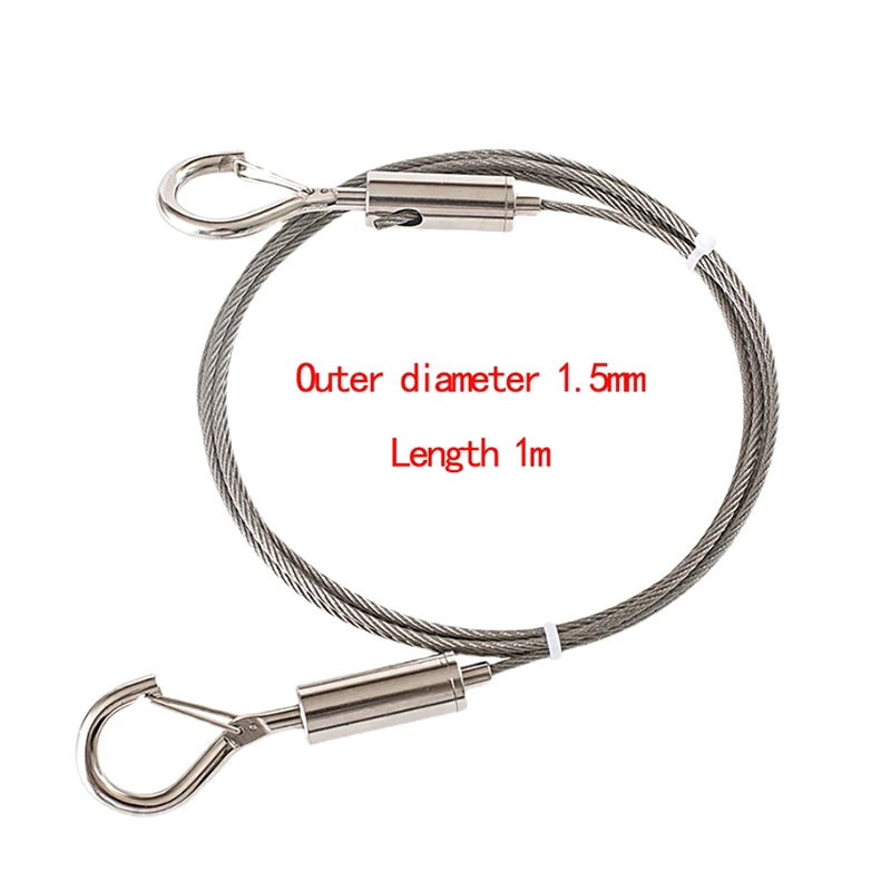 1M Adjustable Automatic Wire Rope Spring Hook Clothesline Hanging Solution System Suspension Code Stainless Steel Cable