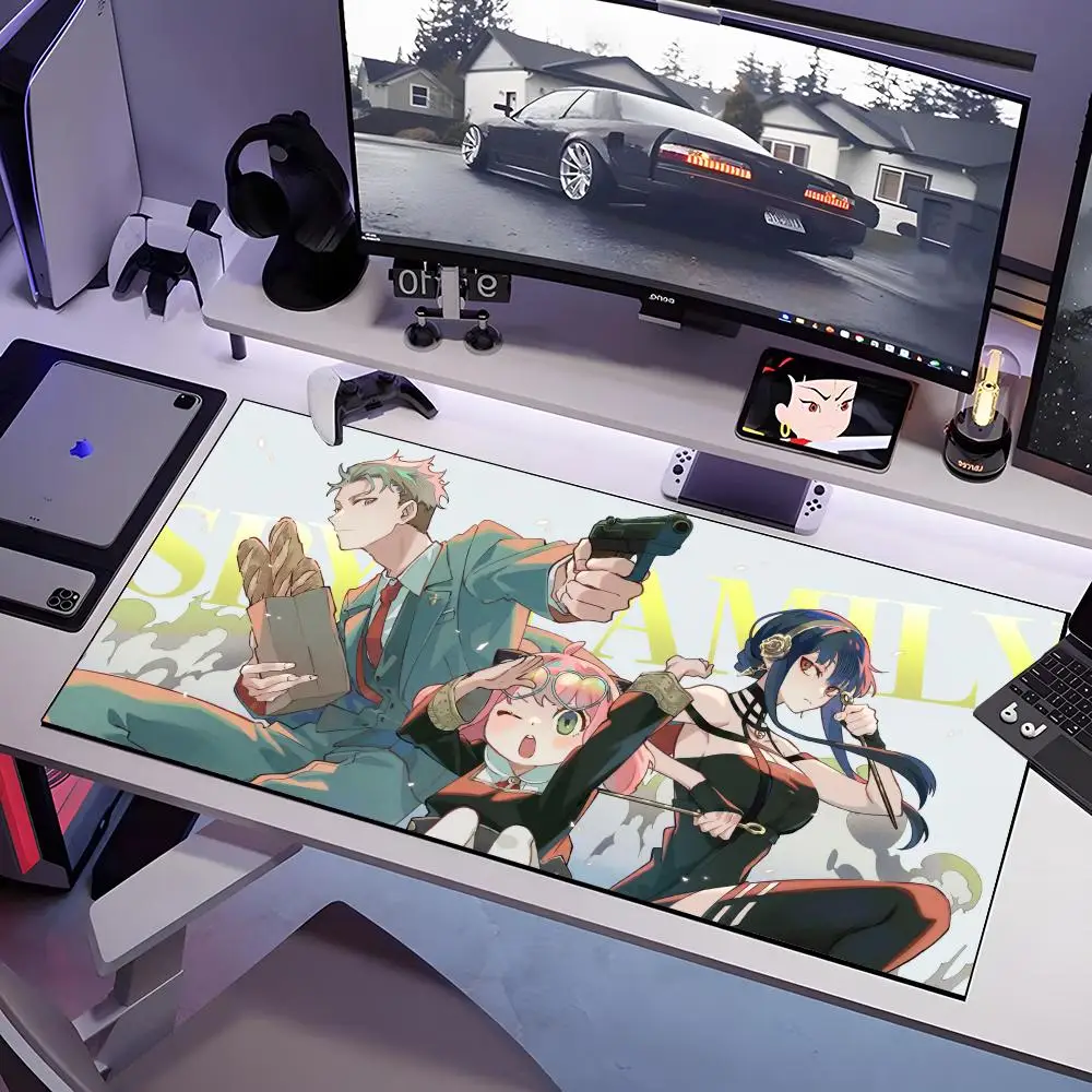 S-spy X Family Mouse Pad Large Anti-Slip Rubber Gaming MousePad Durable Desk Pad Thick Seam Edge Suitable For Office And Gaming