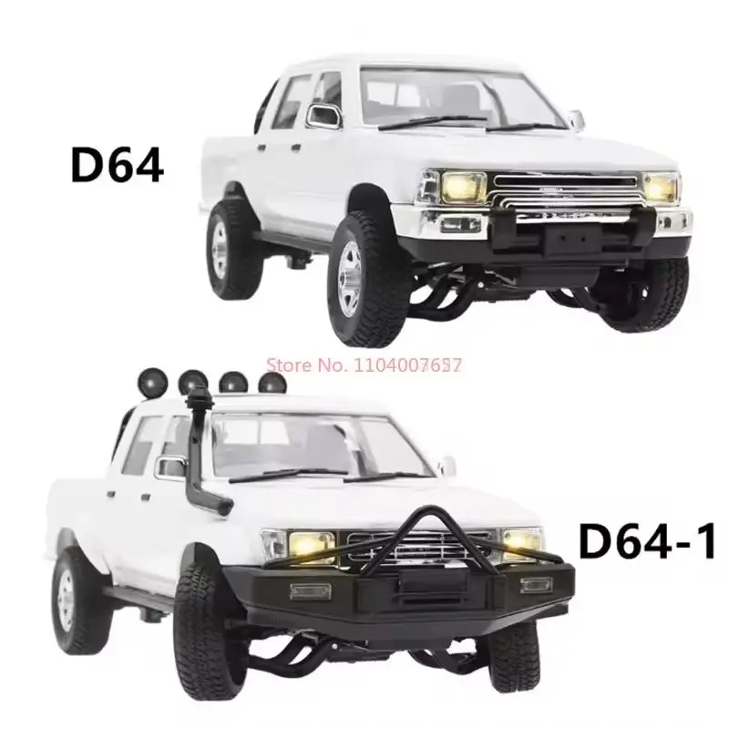 Mobil RC จำลอง D64 2.4G ไฟฟ้า4WD ยานพาหนะควบคุมระยะไกลขับเคลื่อนรถกระบะปีนรถดริฟท์เด็กผู้ชาย