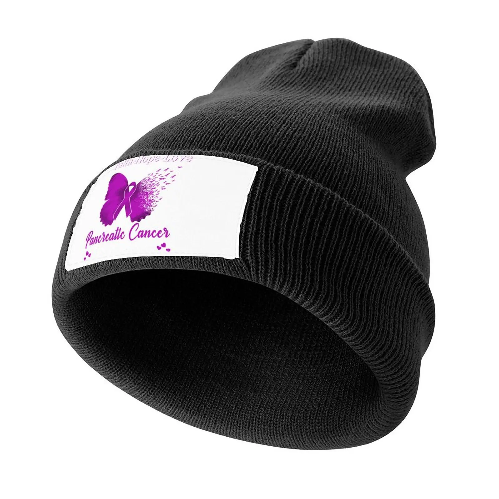 Faith Hope Love Butterfly Pancreatic Cancer Awareness Knitted Cap Trucker Hat Hip Hop Vintage Golf Wear Female Men's