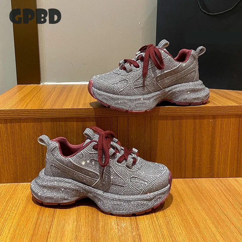 

GPBD Starry Sky Water Diamond Dad Shoes for Women 2025 New Style Fashionable and Stylish Thick-soled Casual Sports Shoes