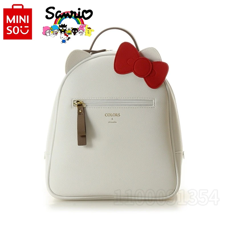 Mini mochila de Hello Kitty para mujer, bolso escolar Original de marca de lujo, con lazo de dibujos animados, de gran capacidad y alta calidad