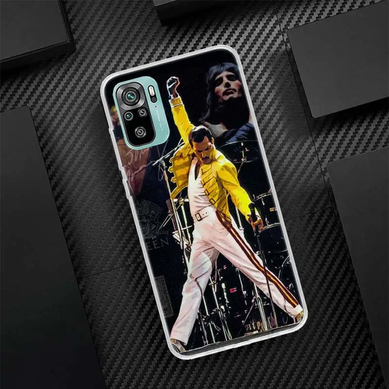 Rock Funky Freddie Mercury Queen Silicon Call Phone Case For Xiaomi Redmi Note 14 13 12 12S 11 Pro Plus 11S 10 10S 11T 11E 4G 5G