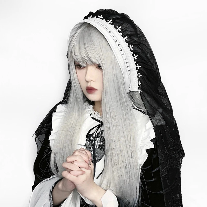 ゴシックロリータ修道女ベールかぶと中世ハロウィンパーティーコスチュームコスプレアクセサリー美しい聖者のベール