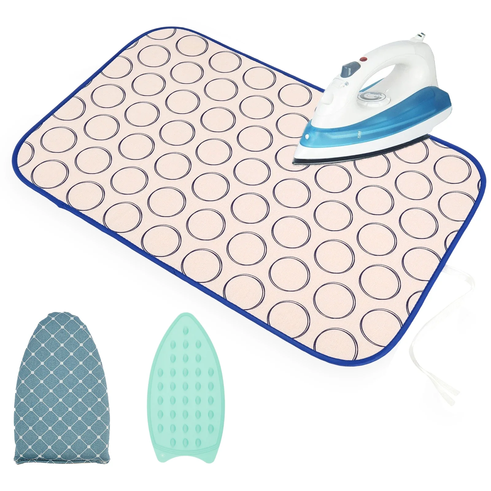 حصيرة الكي المحمولة للطي الكي بطانية سميكة مقاومة للحرارة ملابس السفر حامي مجلس الغسيل سيليكون الحديد وسادة الراحة