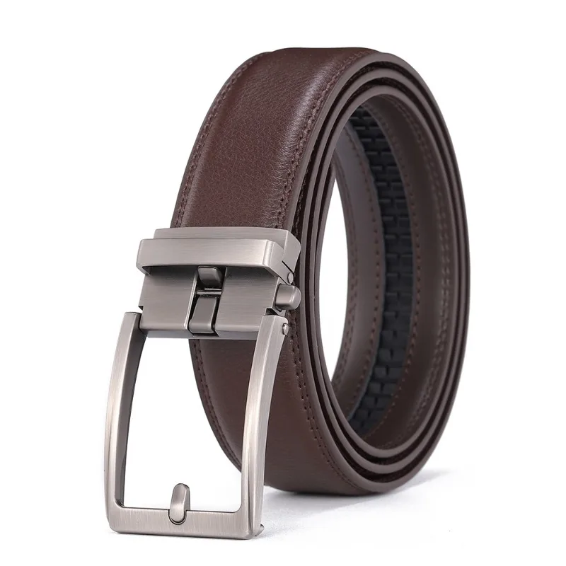 Luxury Designer Click Belts for Men PU Leather Waist Strap,Perfect Waistband for Jeans,Fashion Automatic Buckle Design Belt