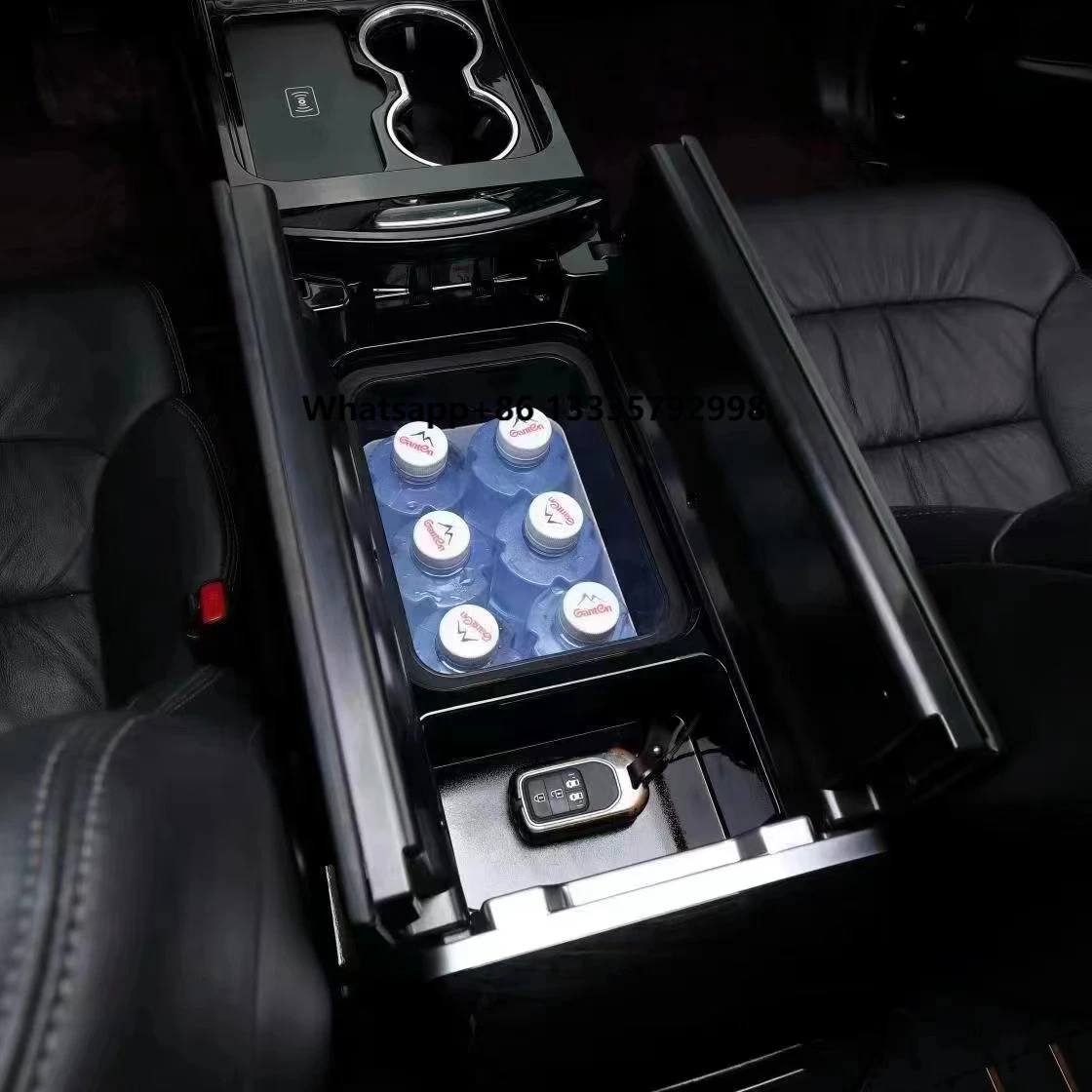 

Universal Leather Car Armrest Central Store Content Storage Box With Wireless Charging USB Charger Center Console Armrests Box