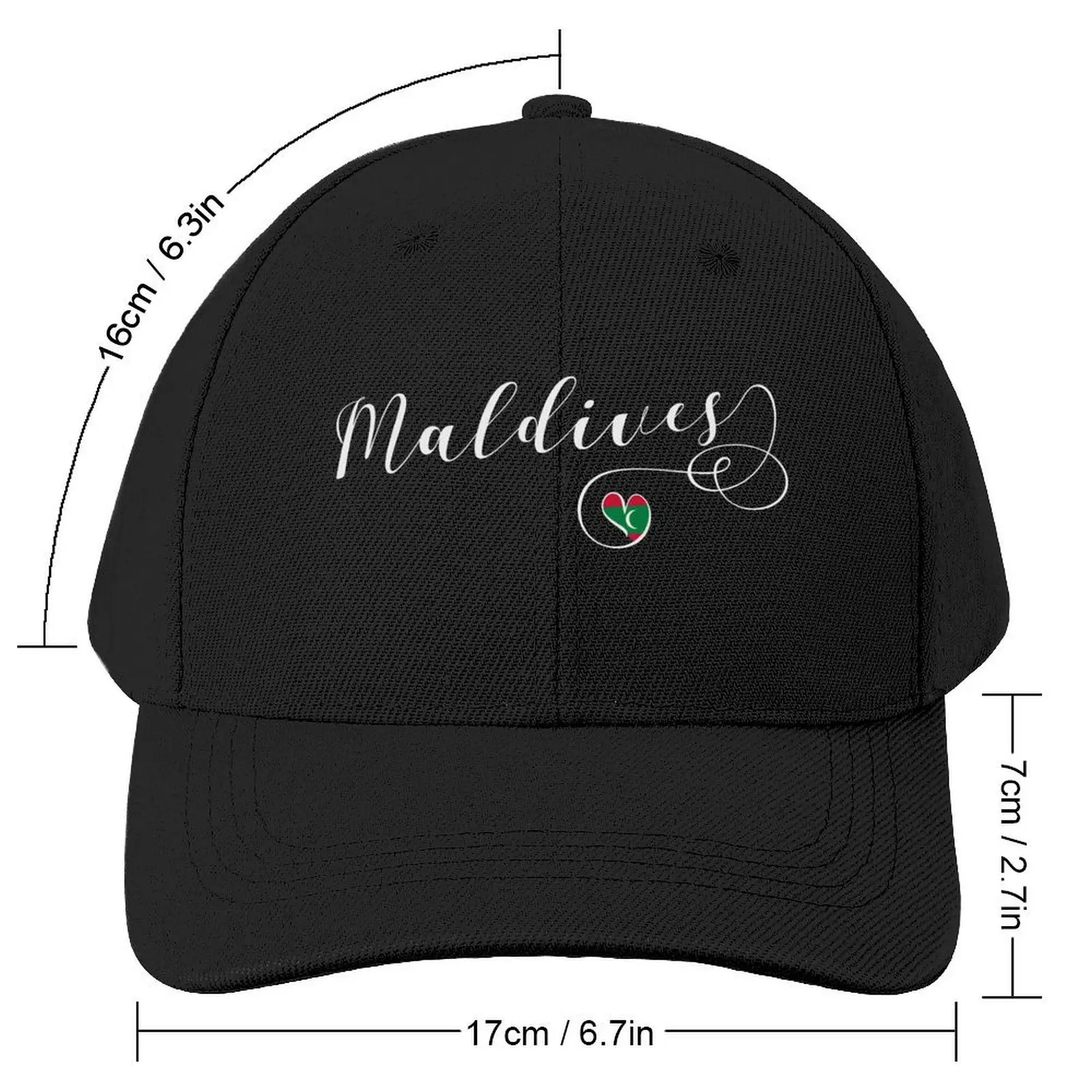 Republic of Maldives, Maldives Flag, Maldives Heart Baseball Cap Fishing cap beach hat Women's Beach Outlet Men's