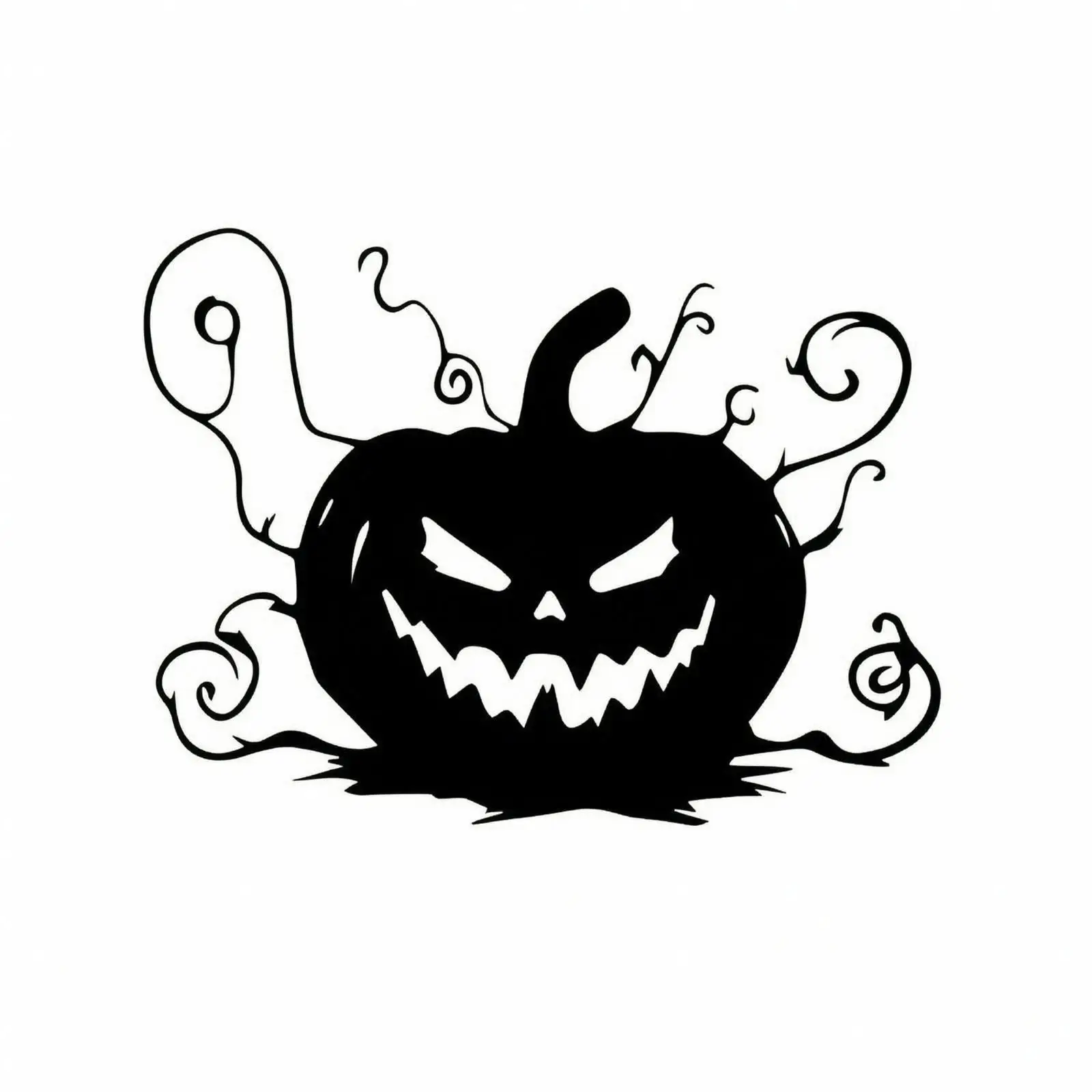 Iron Pumpkin Wall Mounted Artwork Flat Cutout Angry Face Metal Silhouette Halloween Decor for Entryway Indoor Outdoor