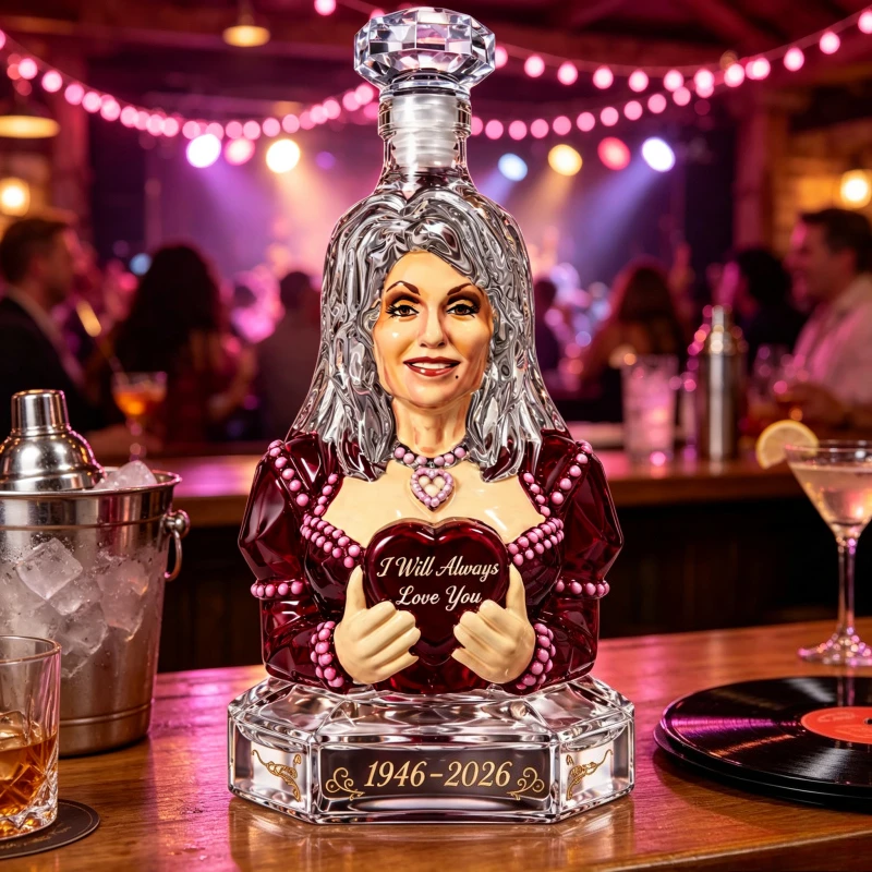 Dolly Parton Commemorative Wine Decanter I Will Always Love You Sculpture Art Bottle for Whiskey Brandy Red Wine Home Bar Decor