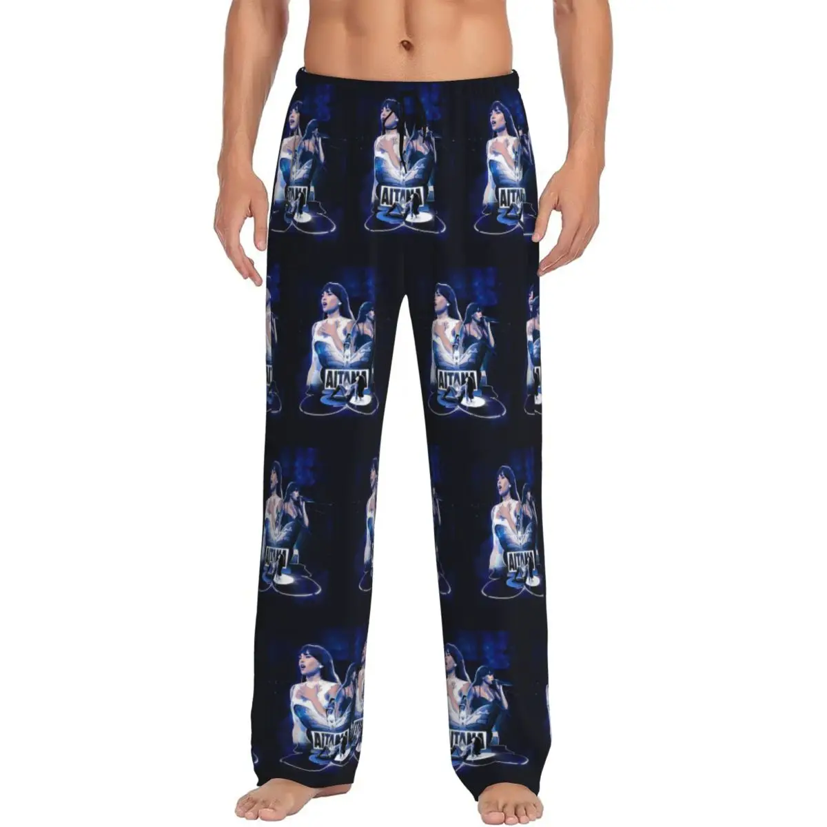 

Мужские пижамные брюки A-Aitanas на заказ, для отдыха и сна, с карманами, эластичные, в стиле испанского певца