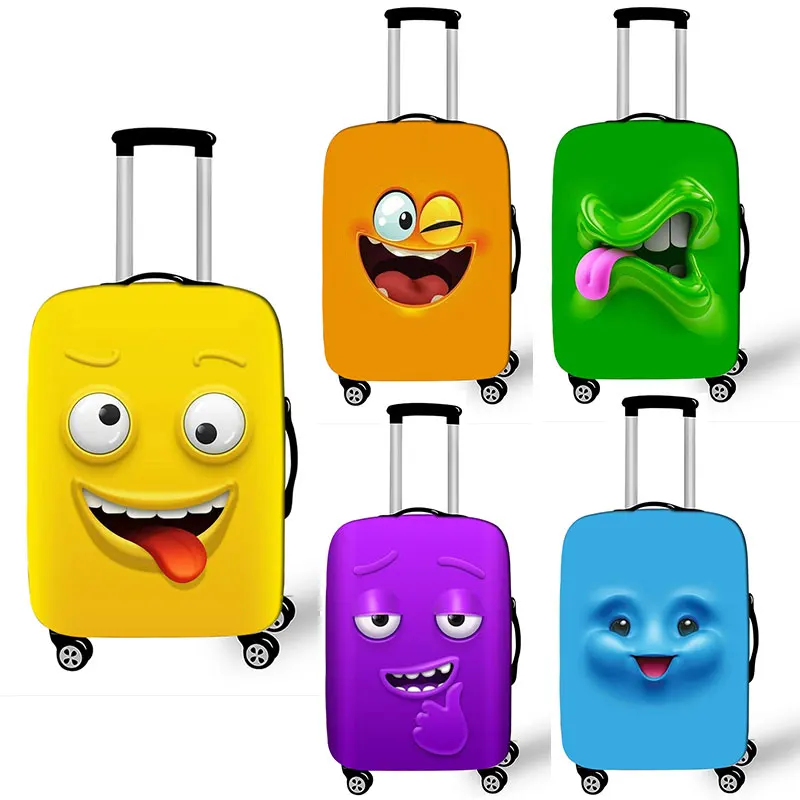 

Luggage Cover Funny Expression Print Protective Sheath Travel Suitcase Elastic Dust Cases Fit 18 - 32 Inches Baggage Accessorie