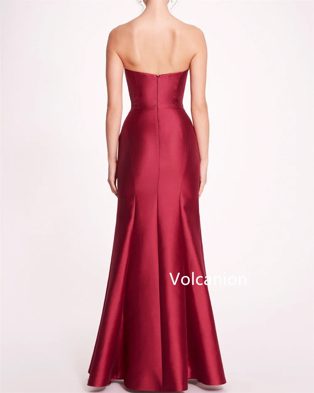 Gaun Panjang Tanpa Tali Terompet Applique Charmeuse Kustom Acara Malam Dipesan Lebih Dahulu Indah Sederhana Kualitas Tinggi