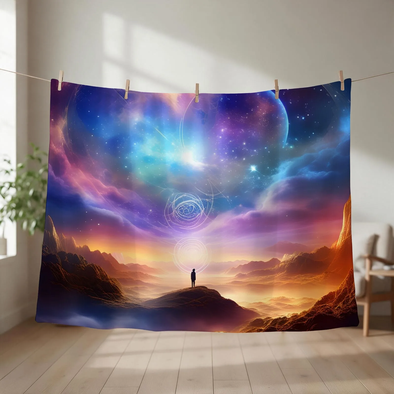 Nebulae Whisper Across the Vast Expanse of Space Throw Blanket couch cozy soft plush fuzzy picnic outdoor blanket