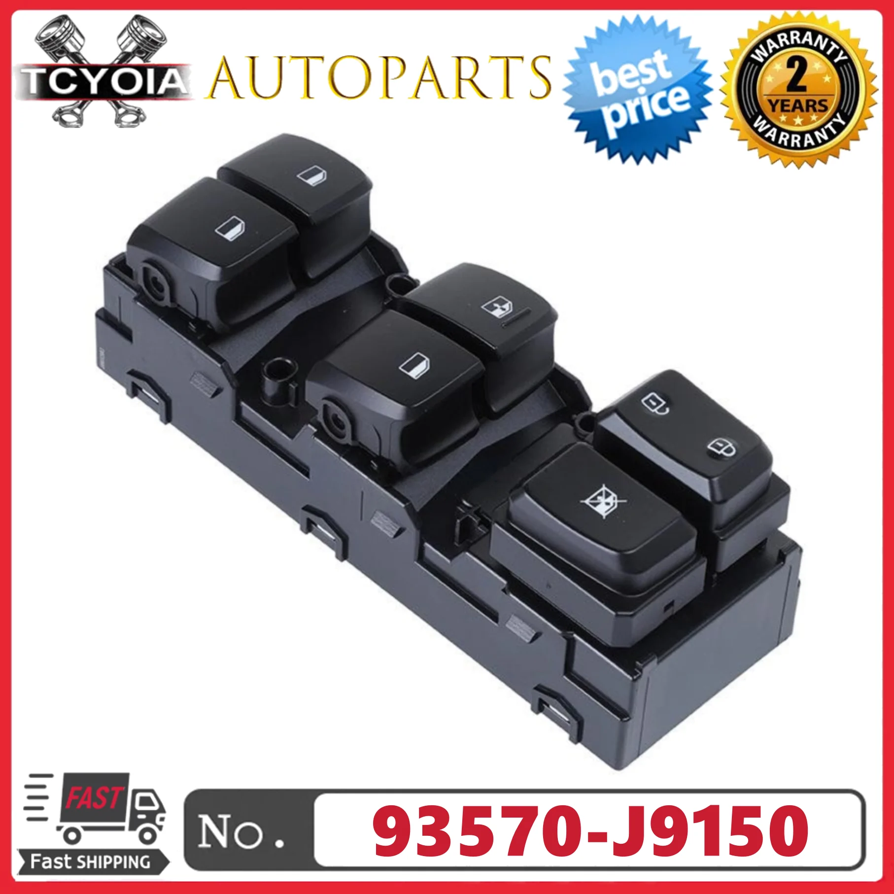 

Front Left Power Window Master Control Switch 93570-J9150 93570J9150TMT For Hyundai KONA 2017-2021