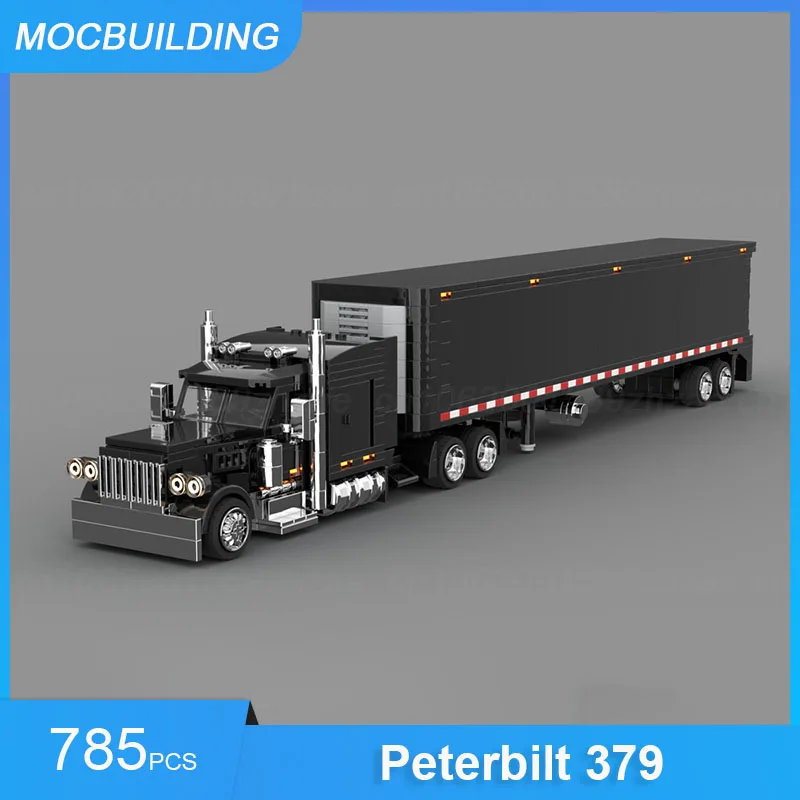 

Строительные блоки MOC Peterbilt 379, модель груза, сделай сам, сборка кирпичей, образовательная креативная коллекция, демонстрационные игрушки, рождественские подарки, 785 шт.