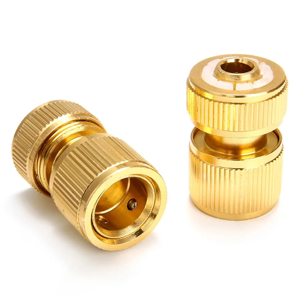 Brass-Coated Hose Adapter, 1/2'' Quick Connect Swivel Connector Garden Hose Coupling Systems for Watering Irrigation