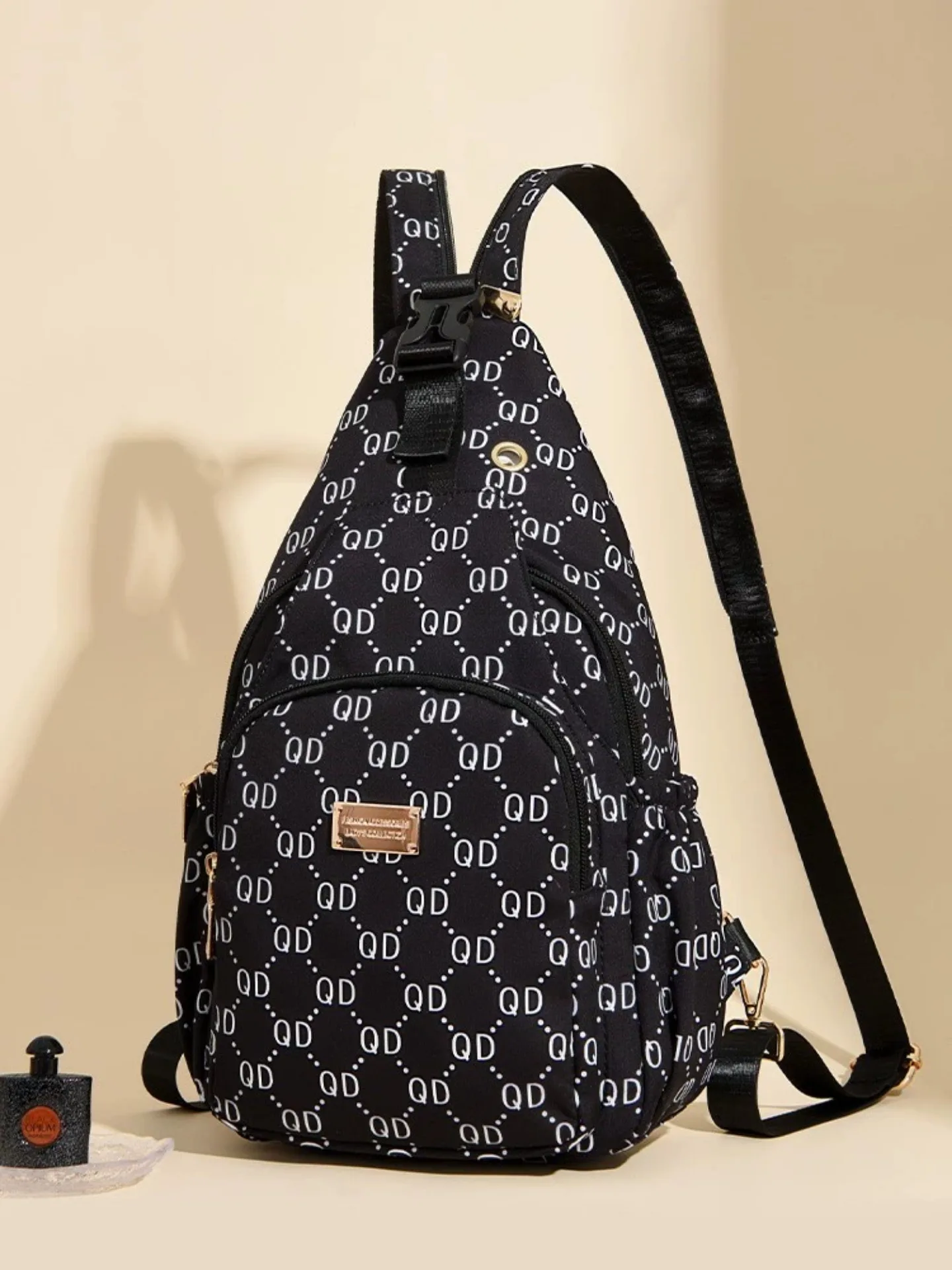 fashionable-oxford-cloth-backpack-women's-travel-bag-single-shoulder-crossbody-bag-trendy-bucket-shape-medium-waterproof-back
